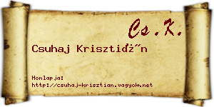 Csuhaj Krisztián névjegykártya